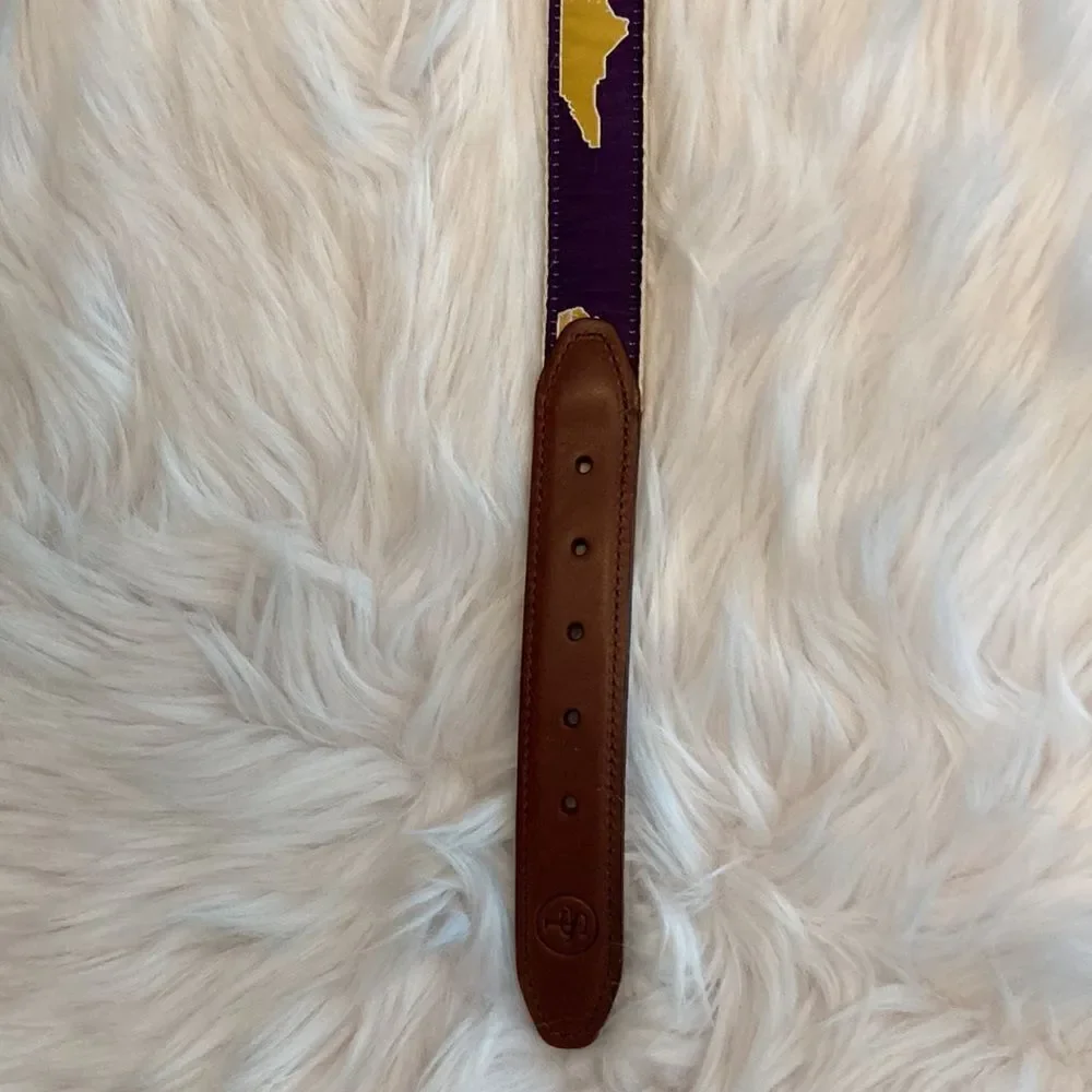 STATE TRADITIONS NORTH CAROLINA LEATHER STRAP BELT SIZE 30